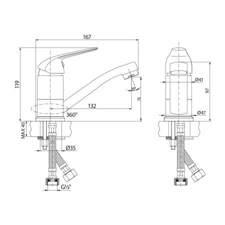Смеситель LeMark Plus Advance LM1207C на раковину хром