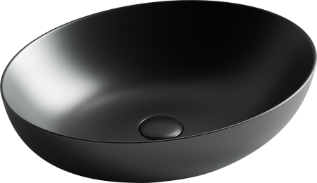 Раковина из сантехнического фарфора Ceramica Nova ELEMENT CN6017MB 50х40 накладная цвет черный без отверстий под смеситель