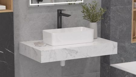 Столешница Velvex UNIT st.UNI.80-630 80х50 подвесная цвет белый