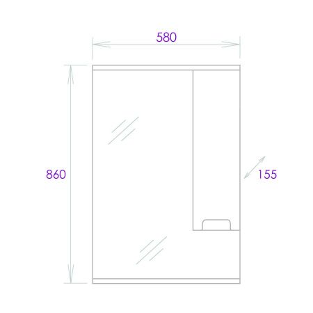 Зеркало-шкаф Onika Харпер 205849 60х90 подвесной цвет белый/коричневый