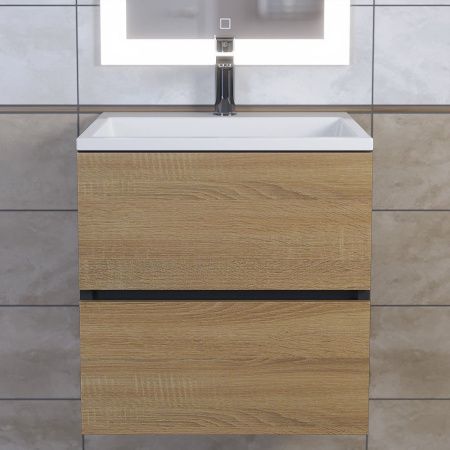 Тумба с раковиной Uperwood Barsa 29830205647 50х50 цвет коричневый/черный