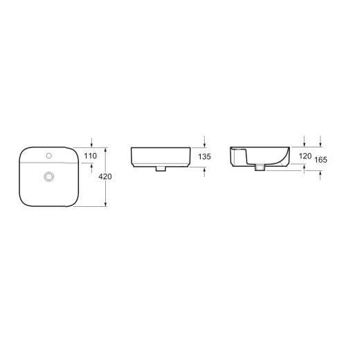 Раковина из сантехнического фарфора Lavinia Boho Bathroom Sink Slim 33311007 42х42 накладная цвет белый глянцевый 1 отверстие под смеситель - фото 5