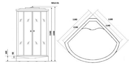 Душевая кабина Niagara Ultra 50120134 120х120 четверть круга с крышей ориентация универсальная