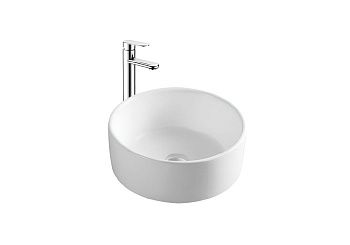 Раковина из сантехнического фарфора Aquatek AQ5118-MW 40х40 накладная цвет белый без отверстий под смеситель