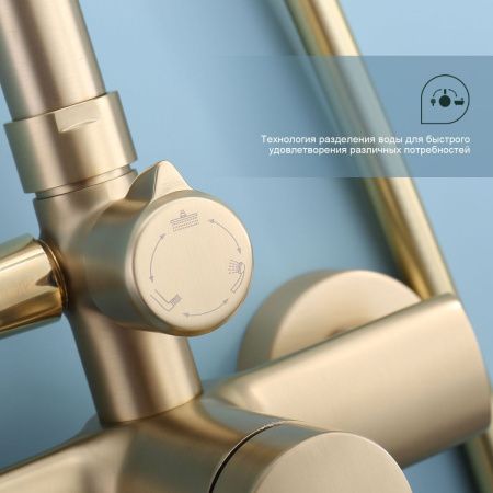 Душевая стойка Splenka S50.24.03 настенная цвет золото