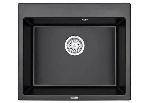 Кухонная мойка Granula 6001, ТУРМАЛИН 60х52 цвет черный поверхность матовая