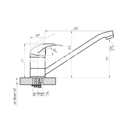 Смеситель для кухни Сантаком StMira 5179 на мойку хром