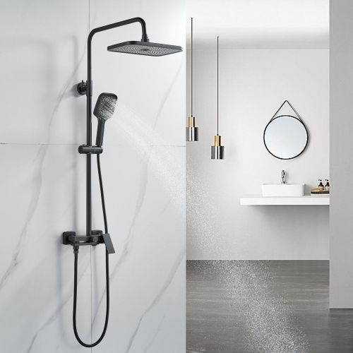 Душевая стойка Shevanik S9636H настенная цвет черный - фото 4