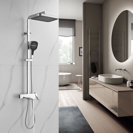 Душевая стойка Rose R1056 настенная цвет хром