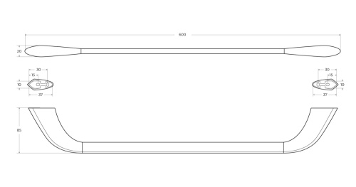 Полотенцедержатель Cezares LINER LINER-TH-60-GM - фото 2 Полотенцедержатель Cezares LINER LINER-TH-60-GM - фото 2