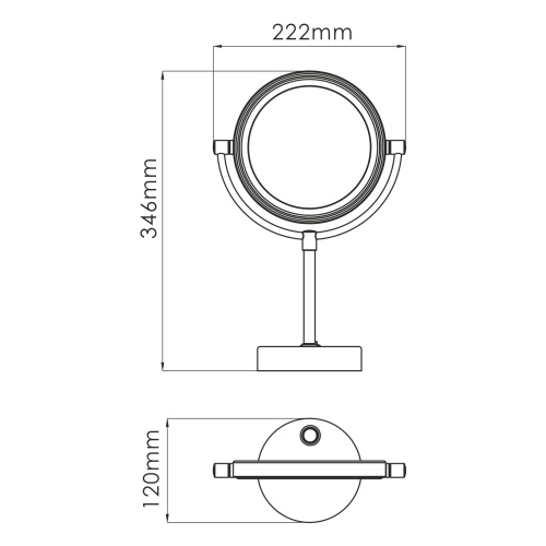 Зеркало косметическое WasserKRAFT 1005BLACK - фото 4