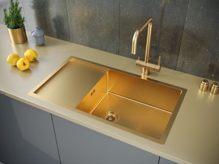 Кухонная мойка Paulmark GERBERG 78F UNI PM217844-BG 45х40 цвет золото поверхность брашированная