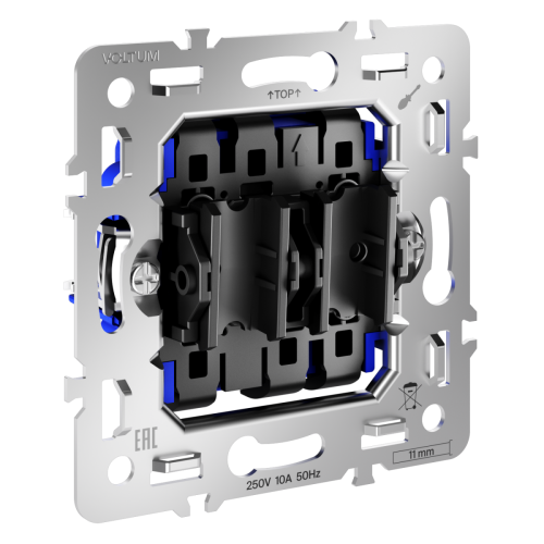 Механизм проходного переключателя двухклавишного 10А VOLTUM S70 VLS0203M - фото 2