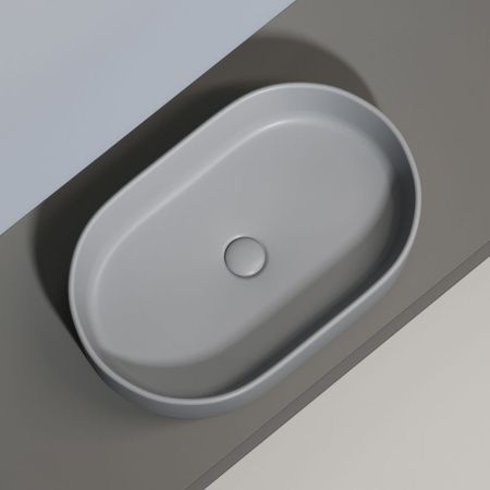 Раковина из сантехнического фарфора Ceramica Nova ELEMENT CN6048MH 60х40 накладная цвет черный без отверстий под смеситель