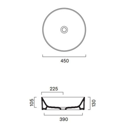 Раковина керамическая Catalano Zero 123450001 50 см накладная цвет белый без отверстий под смеситель