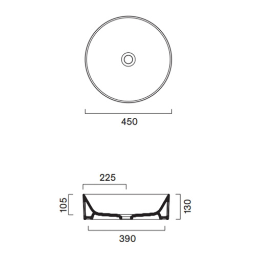 Раковина керамическая Catalano Zero 45 см 123450001 накладная цвет белый без отверстий под смеситель - фото 2