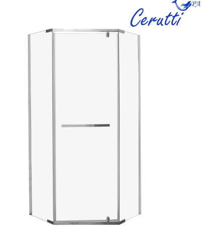 Душевой уголок Cerutti SPA CHIKA ZP101T 100х100 стекло прозрачное профиль хром глянцевый - фото 3