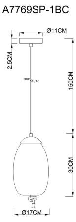 Светильник подвесной Arte Lamp CODY (ЦОДЫ) A7769SP-1BC