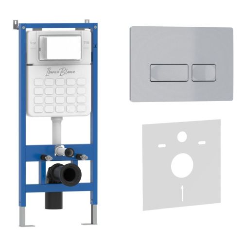 Комплект сантехническая инсталляция с клавишей смыва Iberica Blanca ESTI-R IB001.214 - фото 2