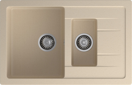 Кухонная мойка Granfest Quadro Q-775KL кашемир 77х50 цвет бежевый поверхность матовая