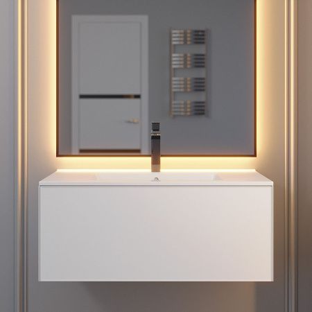 Тумба под раковину Uperwood Parma Premium 3930205466 90х50 подвесная цвет белый