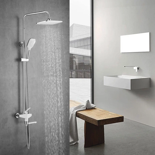 Душевая стойка Shevanik S8036F настенная цвет белый/хром - фото 4