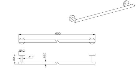 Полотенцедержатель Aquatek ВЕГА AQ4014CR