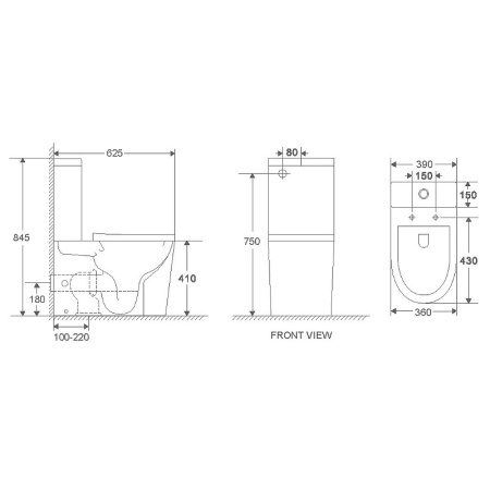 Унитаз напольный с бачком WeltWasser WW SALZBACH 001 GL-BL (10000011165) черный глянцевый с сиденьем микролифт безободковый душевой смыв