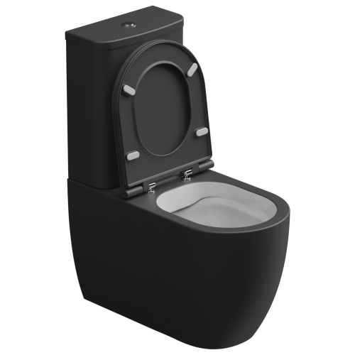 Чаша унитаза напольная GSG Ceramic Design Like LKMBLBI000/003P цвет белый/черный без бачка без сиденья безободковая смыв торнадо - фото 2