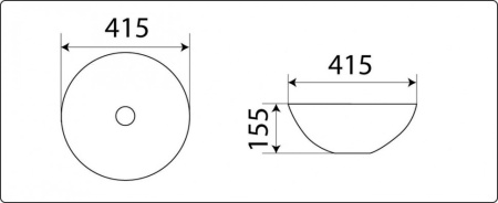 Раковина из санфаянса CeramaLux 104MW 42х42 накладная цвет белый матовый