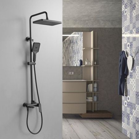 Душевая стойка Shevanik S4536H настенная цвет черный