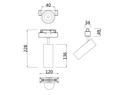 Трековый светодиодный светильник Maytoni Technical Focus LED TR019-2-7W4K-B