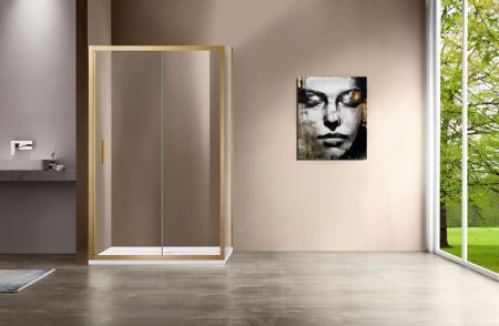 Душевой уголок Vincea Garda VSR-1G9012CLG 120х90 стекло прозрачное профиль золото без поддона