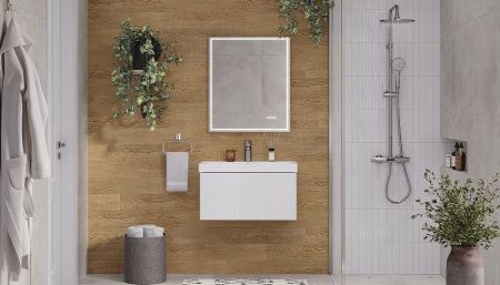 Тумба под раковину Velvex EDGE tp.EDG.9696.70.1Y белый глянец 70х40 подвесная цвет серый