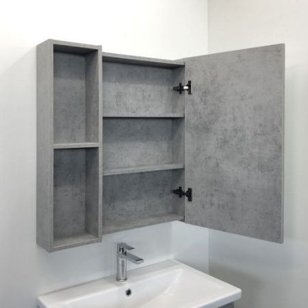 Зеркало-шкаф Comforty Осло 00-00006164CF 70х80 подвесной цвет серый