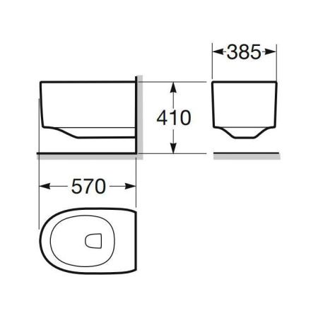 Чаша унитаза подвесная Armani Roca Island 7.3467.6.7R5.0 цвет черный без сиденья