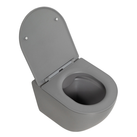 Чаша унитаза подвесная BelBagno COLORATO BB062CHR-GR цвет серый матовый без сиденья безободковая каскадный смыв