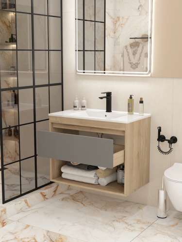 Тумба с раковиной Teymi Vitra F15928 80х46х50 подвесная - фото 4