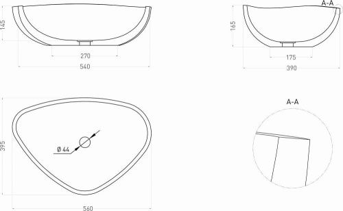 Раковина из искусственного камня S-Stone Salini GLORIA 1102206M 60х40 накладная цвет белый без отверстий под смеситель - фото 5