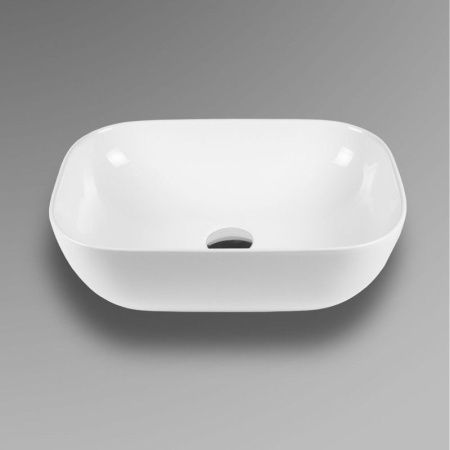 Раковина из сантехнического фарфора Bond Cube S54-450 50х30 накладная цвет белый без отверстий под смеситель