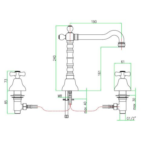 Смеситель Webert AM750202017 на раковину хром/золото - фото 3