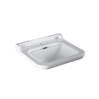 Раковина из сантехнического фарфора Kerasan Waldorf 4140K1bi/cr*1 60х55 подвесная цвет белый/хром 1 отверстие под смеситель