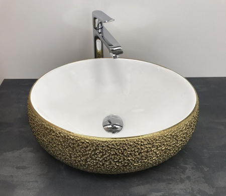 Раковина из санфаянса CeramaLux 433J 49х34 накладная цвет белый