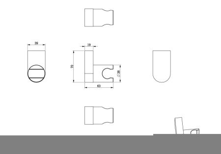 Держатель для душа Wonzon & Woghand WW-994207-MB черный