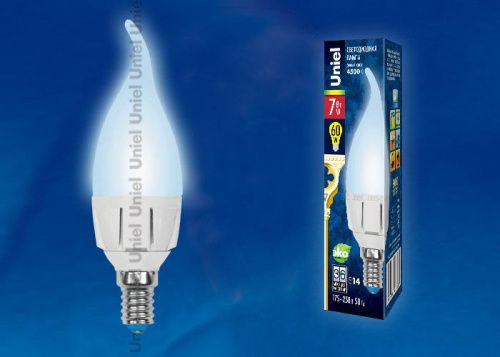 Лампа светодиодная Uniel LED-C37 7W/WW/E27/FR PLP01WH картон - фото 2