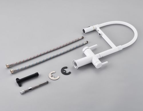 Смеситель для кухни Rose R458C на мойку белый - фото 4