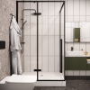Душевой уголок Cerutti SPA C1A 120х90 стекло прозрачное профиль черный без поддона