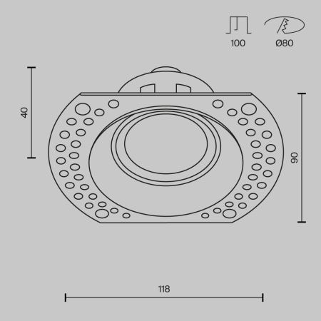 Светильник встраиваемый Maytoni Technical Dot DL042-01-RD-B