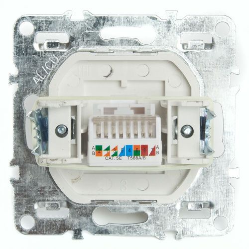 Розетка компьютерная 1-местная RJ-45 Stekker Эрна 49151 - фото 4