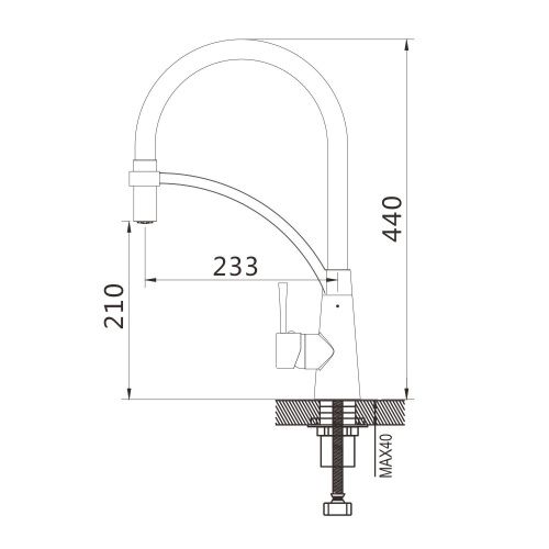 Смеситель для кухни Shevanik S743T-3 на мойку оружейная сталь/черный - фото 3